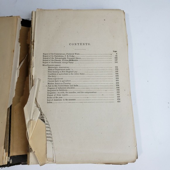 Antique 1875 Commissioner of Agriculture Report for 1874 to Pres U.S. Grant - Picture 9 of 12